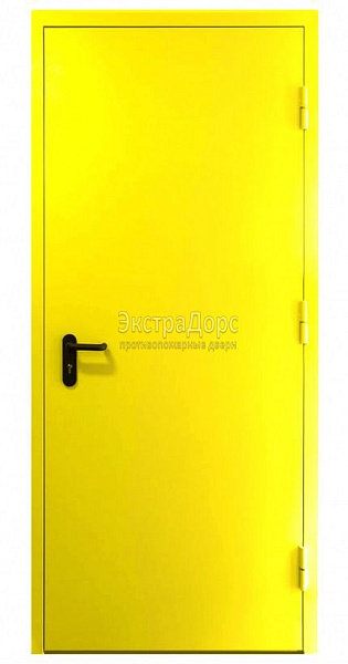 Противопожарная дверь EI 45 желтая дымогазонепроницаемая металлическая в Щёлково  купить