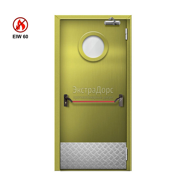 Противопожарная дверь EIW 60 ДОП-01-EIW-60 ДП54 однопольная остекленная стальная с антипаникой в Щёлково  купить