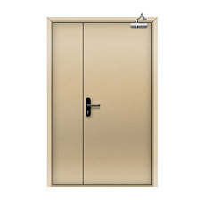 Противопожарная дверь со скрытыми петлями EI 45 полуторная цвет RAL 1001